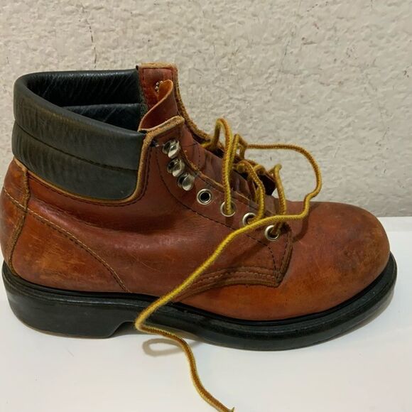 Vintage RED WING Oxblood Leather Work Boots steel toe SIZE 5D - Picture 1 of 15
